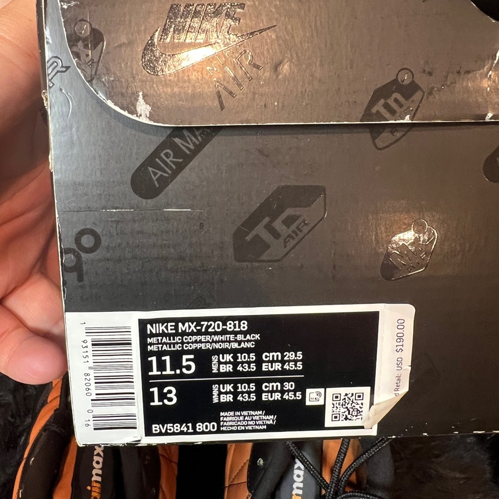 🔥 NIKE AIR MAX 720-818 Metallic Copper | NEW | Size 11.5 - Picture 7 of 9